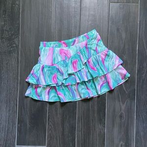 Justice Girl’s Skort; Size 10; Green & Pink Print